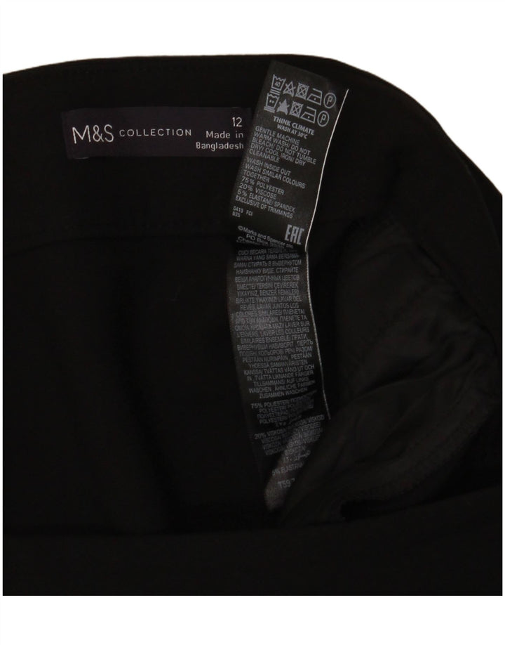 Saia feminina Marks & Spencer A-Line UK 12 Médio W30 Poliéster Preto