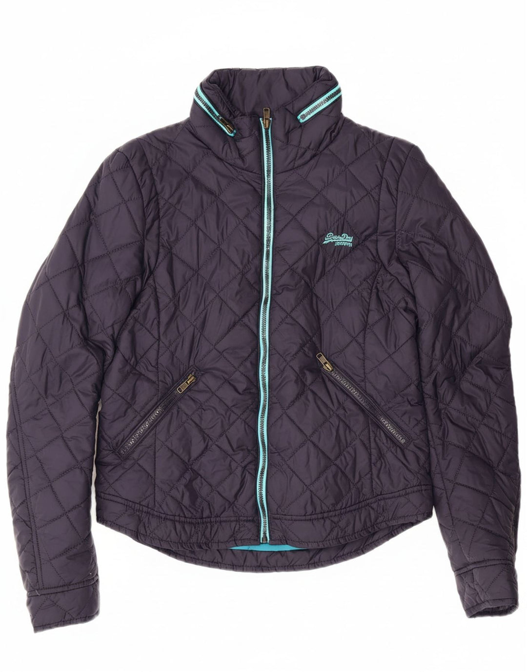 Jaqueta acolchoada feminina SUPERDRY UK 14 médio azul marinho nylon