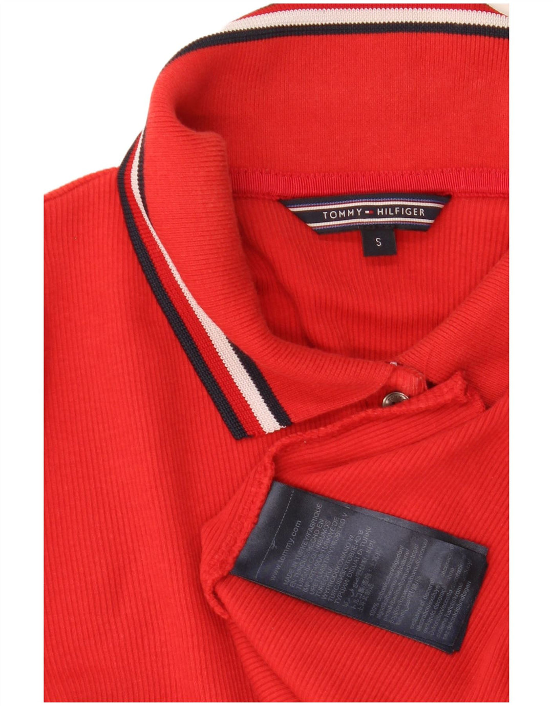 Camisa polo feminina Tommy Hilfiger UK 8 pequena vermelha
