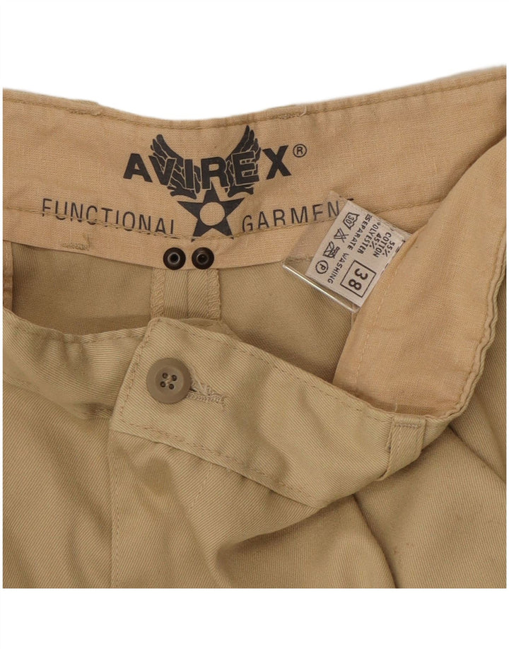 Calça chino masculina AVIREX W38 L30 algodão bege