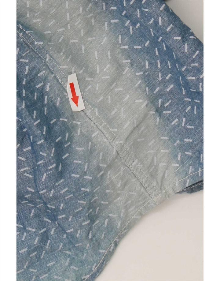 Camisa masculina G-Star XL linho manchado azul