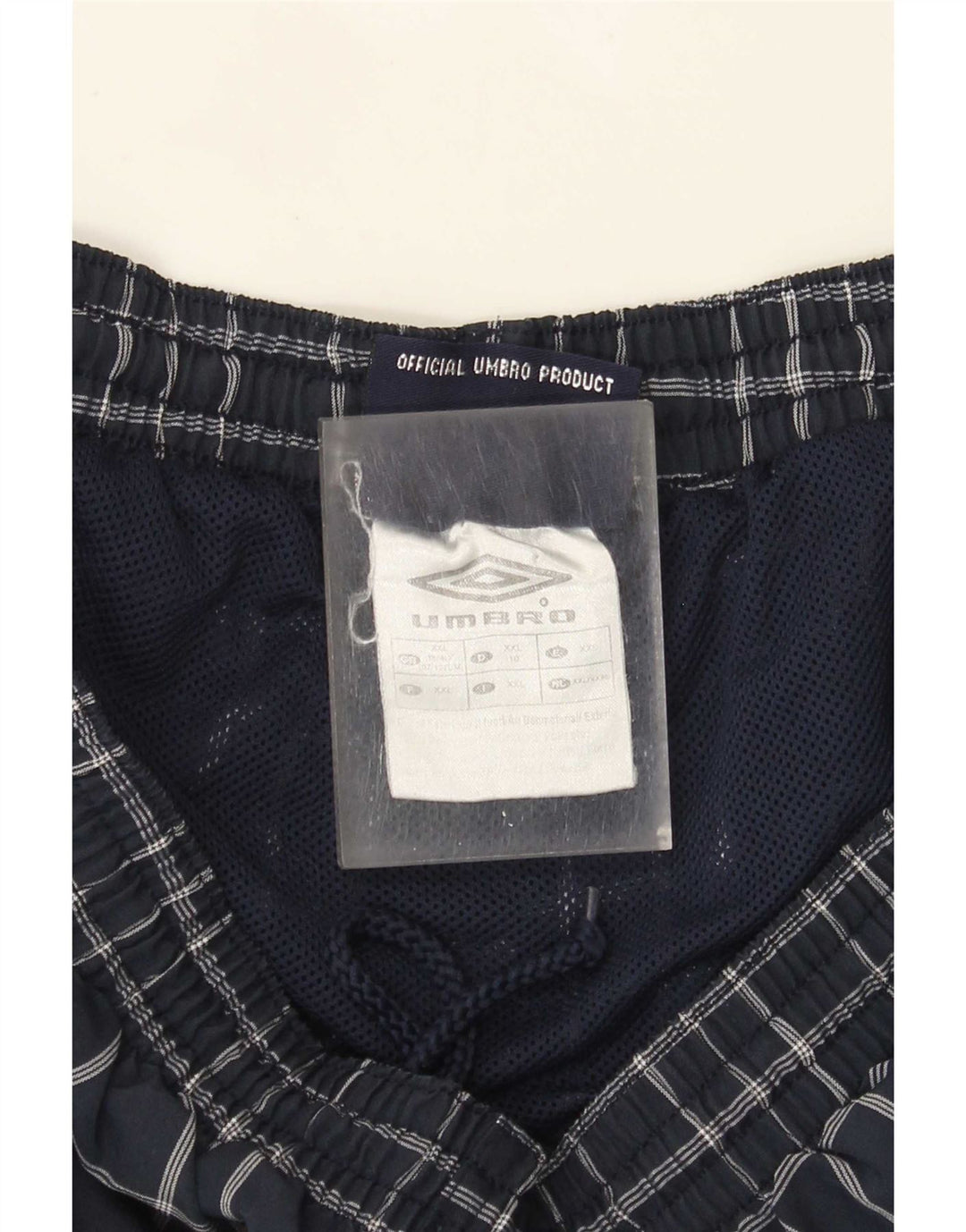 Shorts de natação masculino Umbro 2XL poliéster xadrez azul marinho
