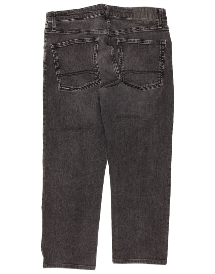 Jeans recortados masculinos Superdry W34 L24 algodão preto