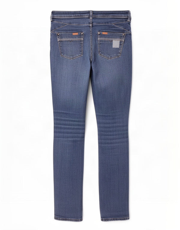 Marks & Spencer Feminino Per Una Slim Jeans UK 12 Médio W32 L30 Azul Algodão
