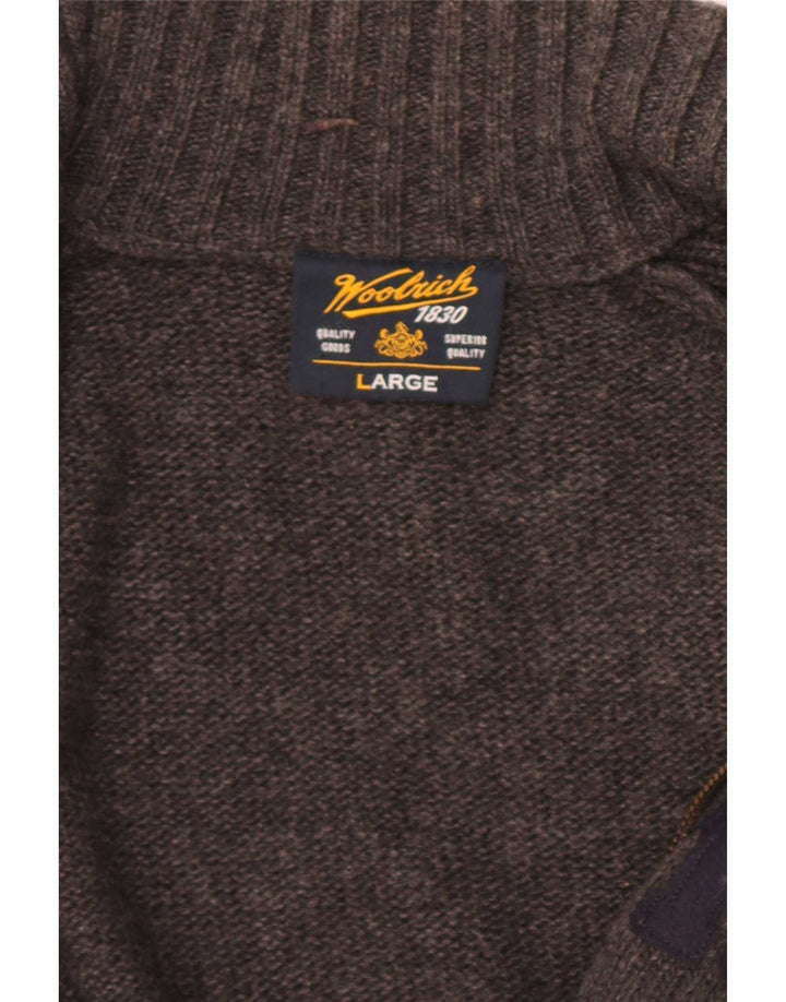 Suéter masculino Woolrich Graphic Cardigan grande cinza