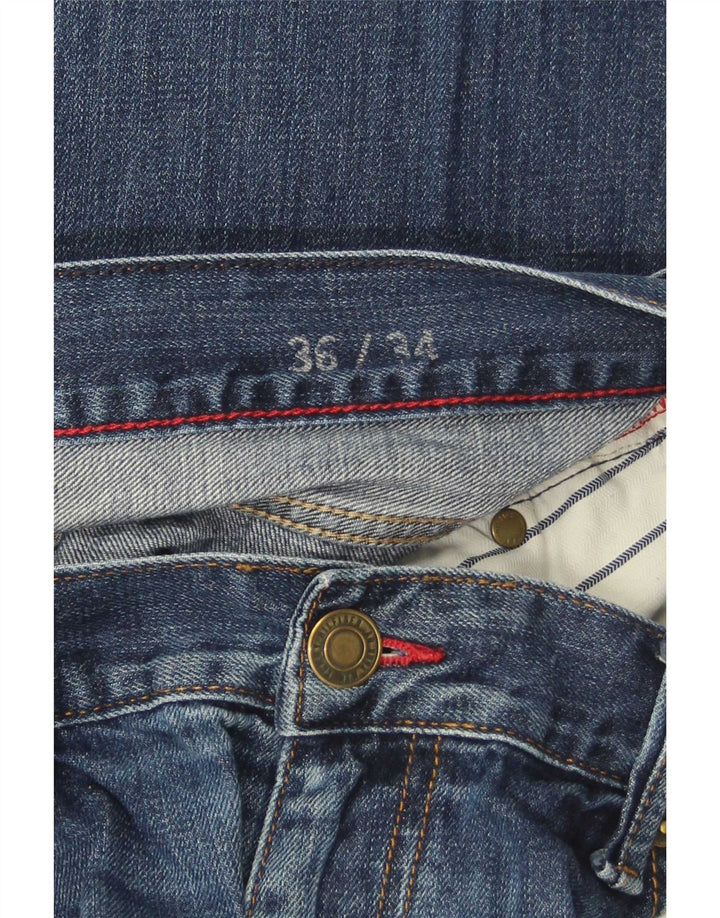 Tommy Hilfiger Masculino Regular Straight Jeans W36 L34 Azul Algodão