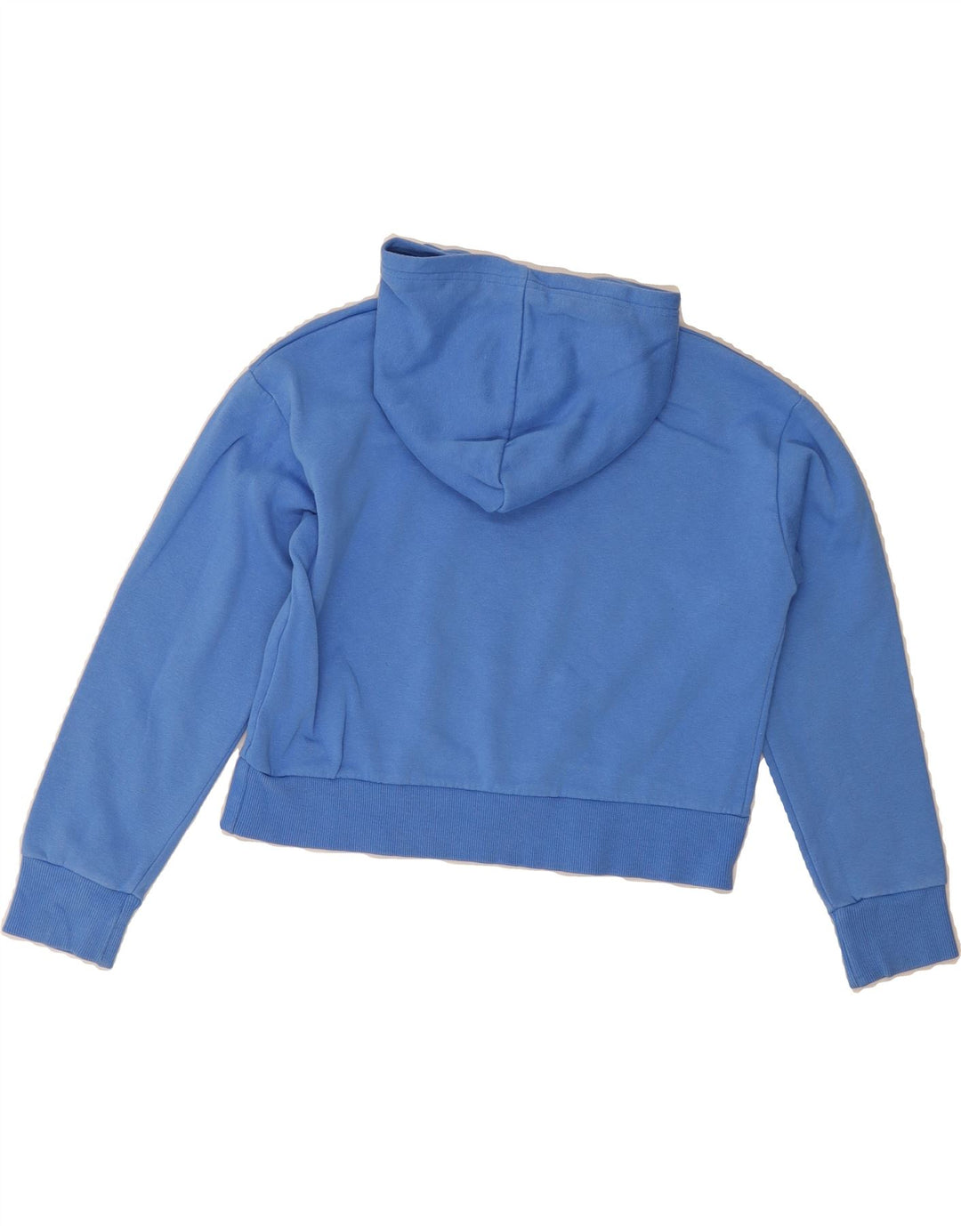 UNDER ARMOUR Girls Crop Hoodie Jumper 9-10 Years Medium Blue Cotton Vintage Under Armour and Second-Hand Under Armour from Messina Hembry 