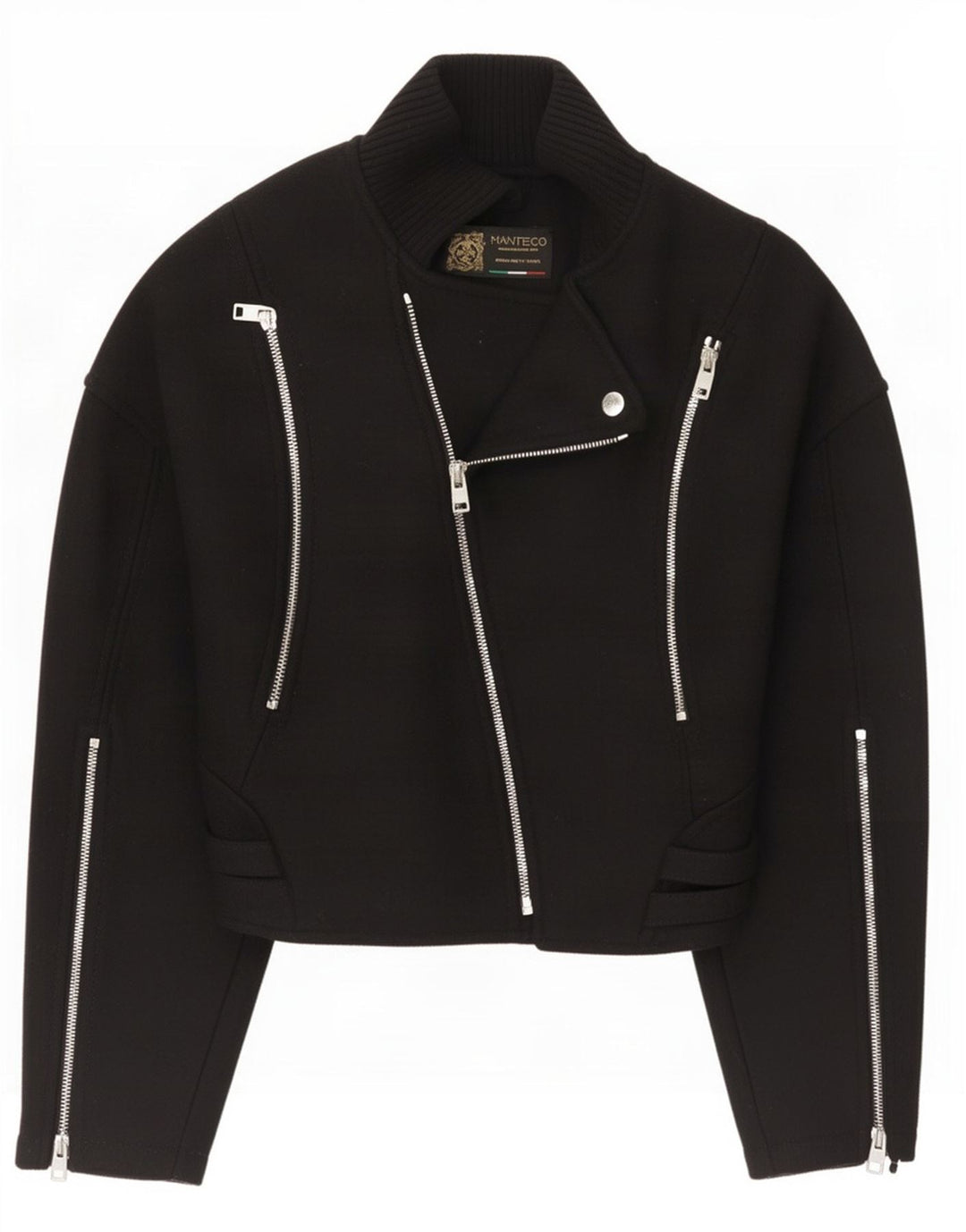 Jaqueta feminina Zara Biker UK 6 XS lã preta