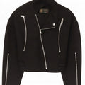 Jaqueta feminina Zara Biker UK 6 XS lã preta