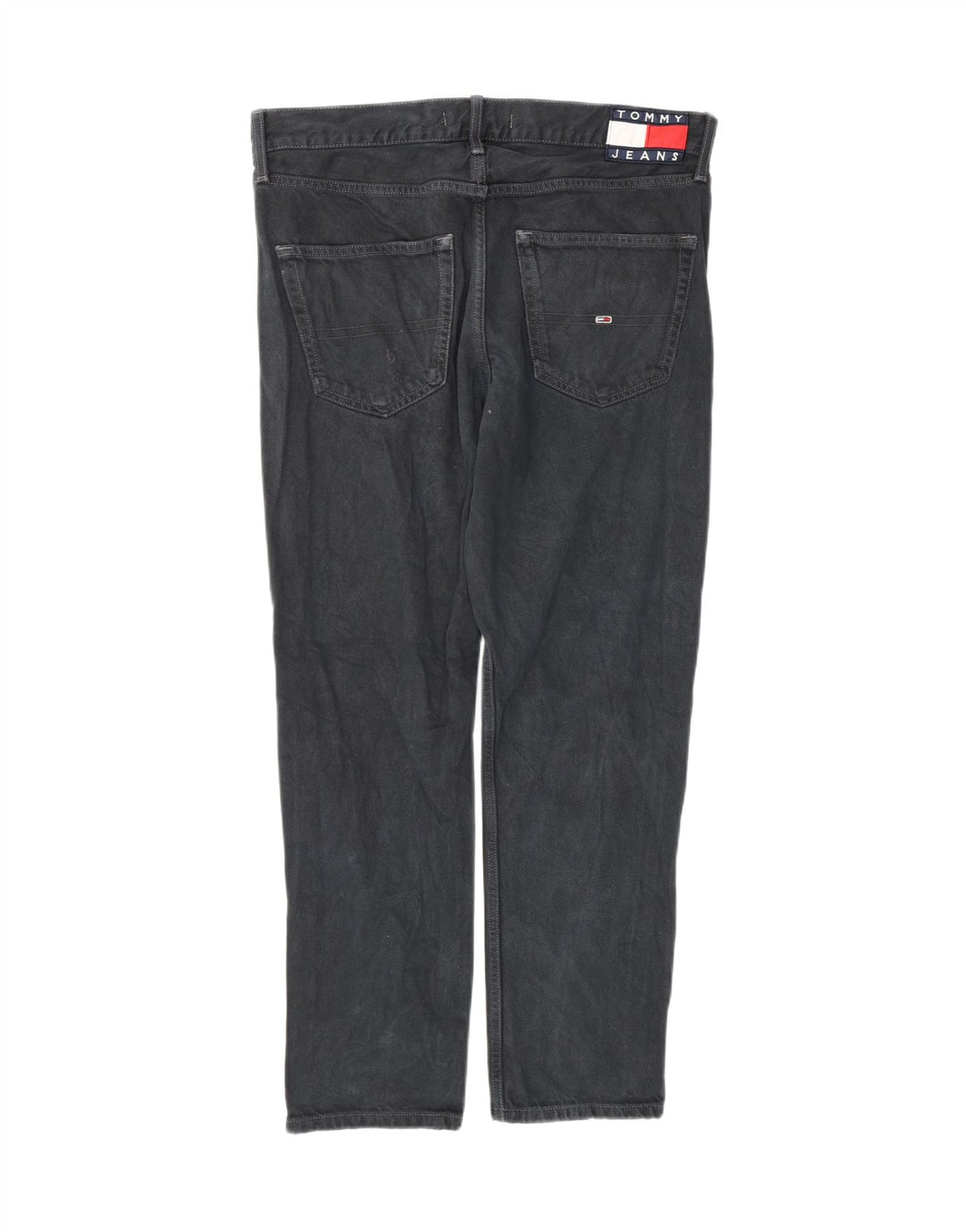 Tommy Hilfiger Masculino Regular Tapered Jeans W32 L30 Algodão Preto
