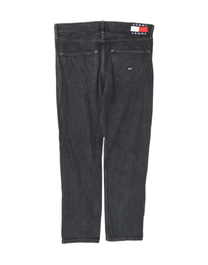 Tommy Hilfiger Masculino Regular Tapered Jeans W32 L30 Algodão Preto