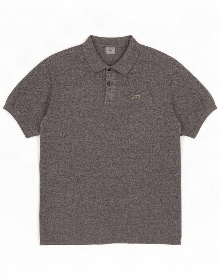 Camisa polo masculina Lacoste tamanho 5 grande algodão cinza