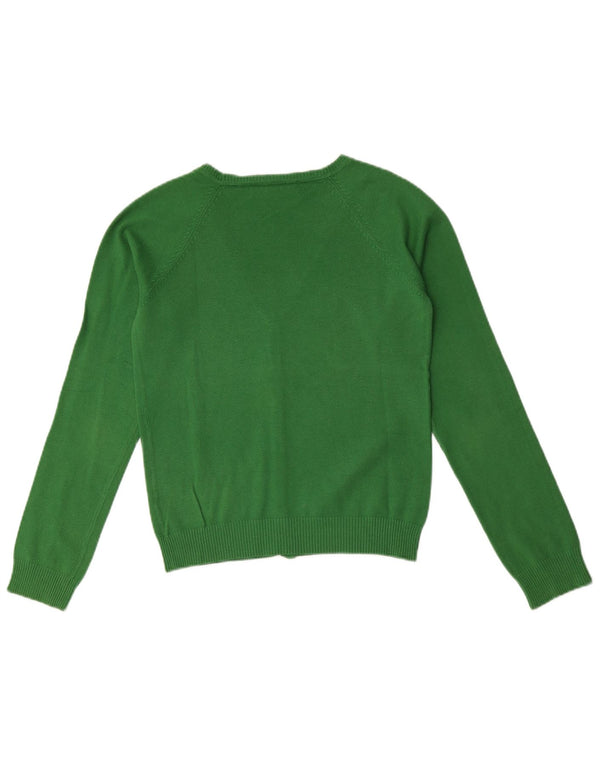 Suéter cardigã feminino Zara UK 12 algodão verde médio
