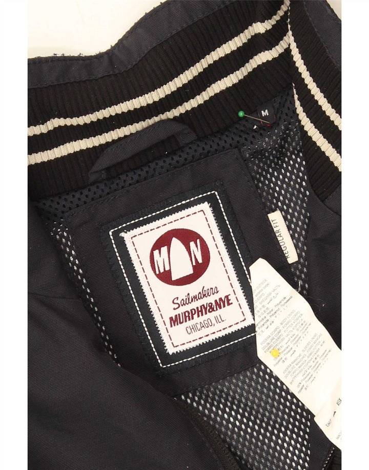 Jaqueta bomber masculina Murphy & Nye Reino Unido 38 poliéster azul marinho médio