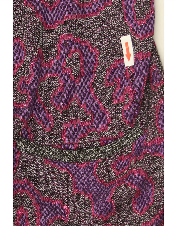 Suéter cardigã feminino Di Bari com padrão abstrato IT 40 roxo pequeno