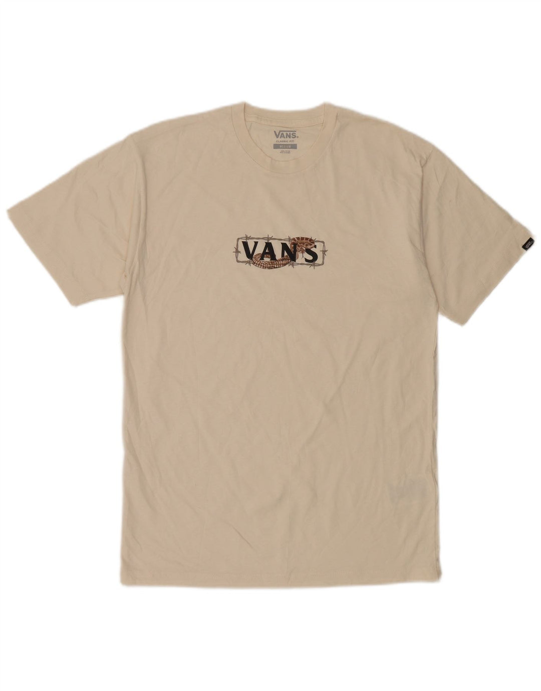 Camiseta masculina Vans Classic Fit Graphic Top Médio Off White Algodão
