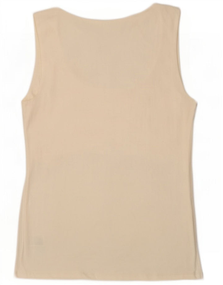 Zara Womens Vest Top UK 14 Grande Off White Poliamida