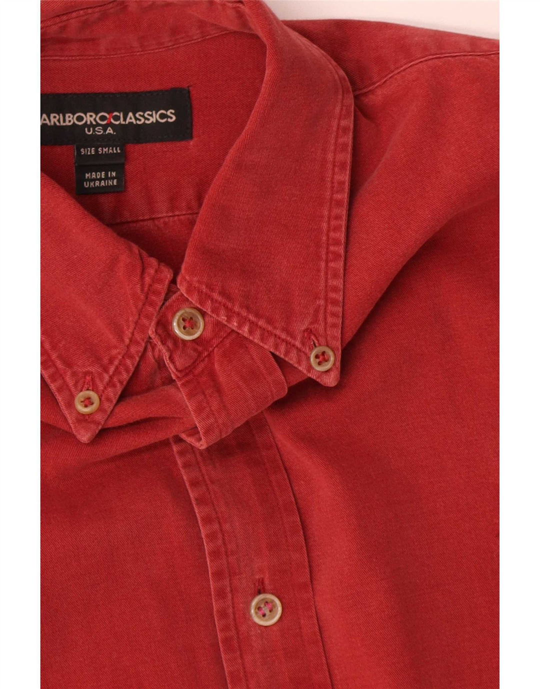 Camisa masculina Marlboro Classics pequena vermelha de algodão