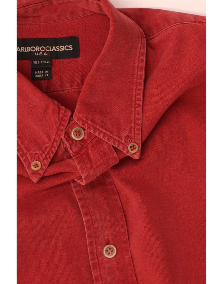 Camisa masculina Marlboro Classics pequena vermelha de algodão