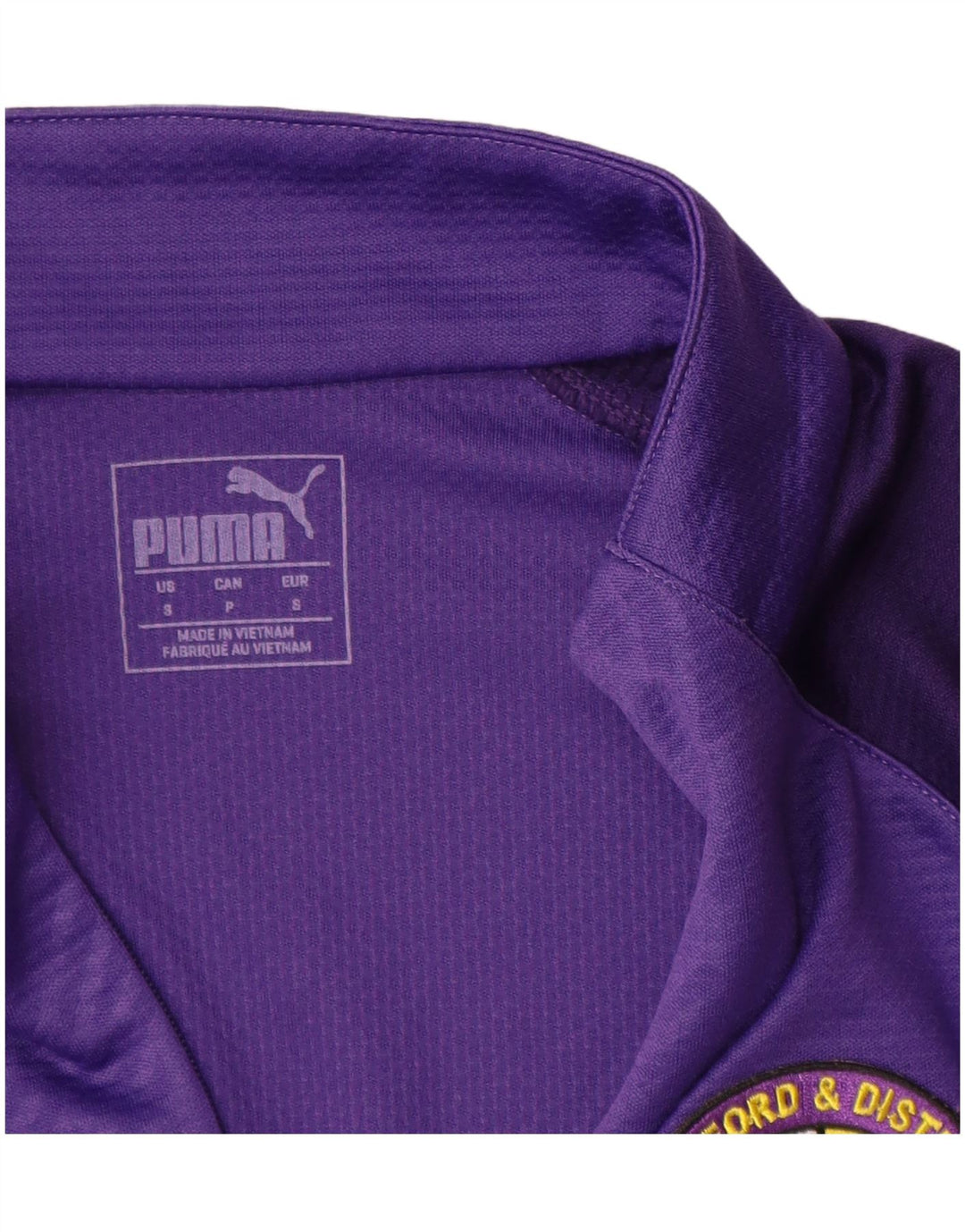 PUMA Mens Graphic Zip Neck Pulôver Treino Top Pequeno Roxo Geométrico