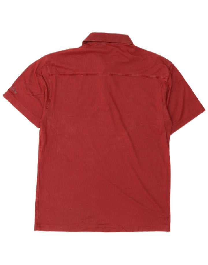 EDDIE BAUER Camisa polo masculina pequena de algodão Borgonha