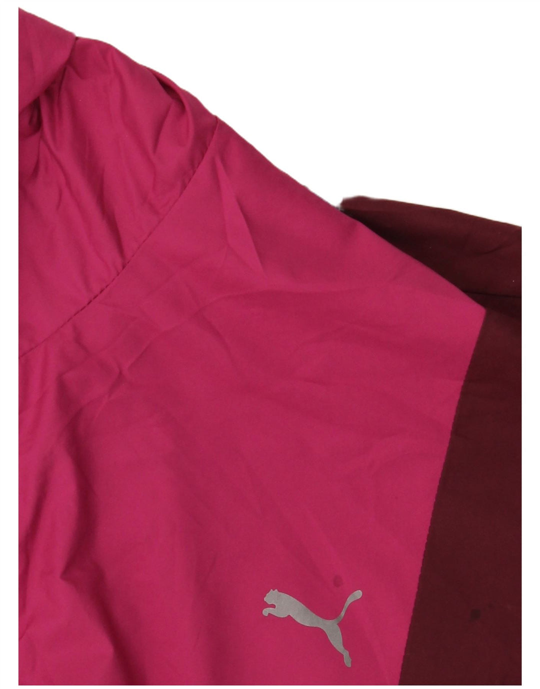 PUMA Womens Oversized Hooded Rain Jacket Reino Unido 10 Small Pink Colourblock