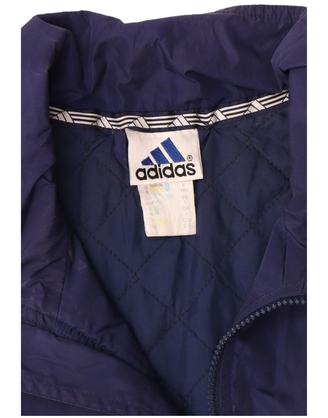 Jaqueta corta-vento masculina Adidas UK 44/46 grande azul marinho poliamida
