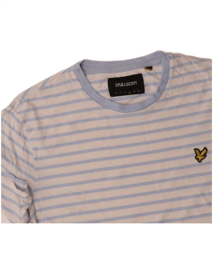 Camiseta feminina LYLE & SCOTT grande algodão listrado branco