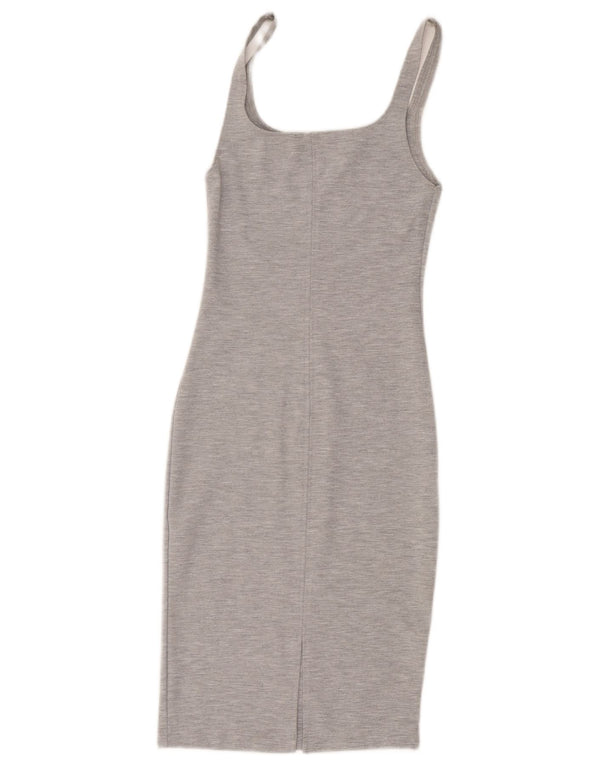 Zara Vestido feminino Trafaluc sem mangas Bodycon Reino Unido 8 pequeno cinza manchado
