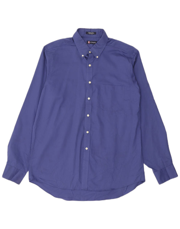 Camisa masculina Chaps tamanho 16 1/2 grande algodão azul