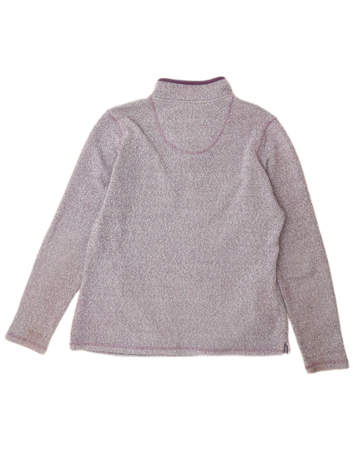 Suéter feminino estranho com zíper e pescoço, poliéster roxo grande Reino Unido 14