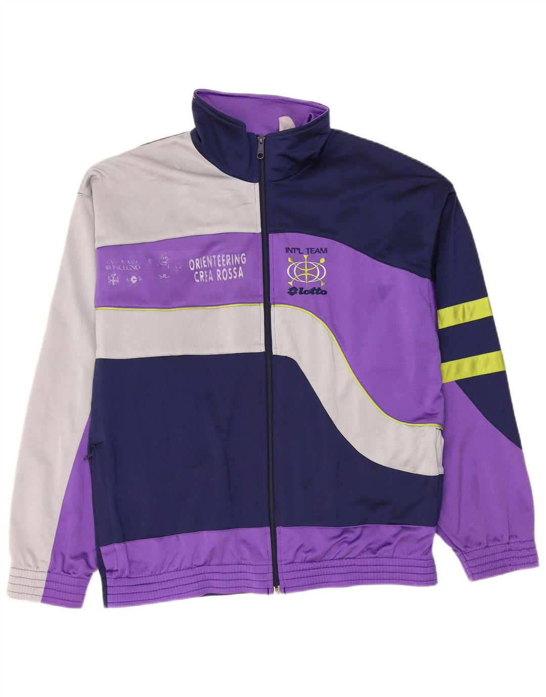 Lotto masculino gráfico agasalho jaqueta grande bloco colorido azul marinho