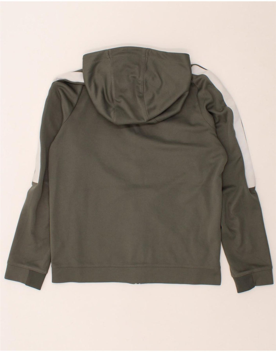 NIKE Boys Zip Hoodie Sweater 13-14 Years XL Grey Colourblock Cotton Vintage Nike and Second-Hand Nike from Messina Hembry 