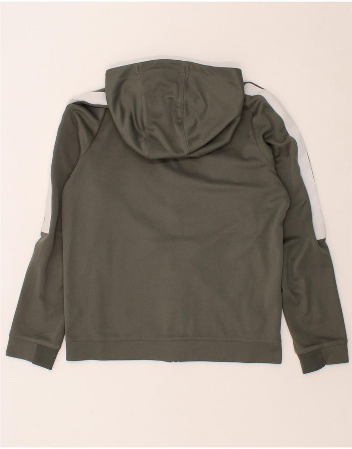 NIKE Boys Zip Hoodie Sweater 13-14 Years XL Grey Colourblock Cotton Vintage Nike and Second-Hand Nike from Messina Hembry 