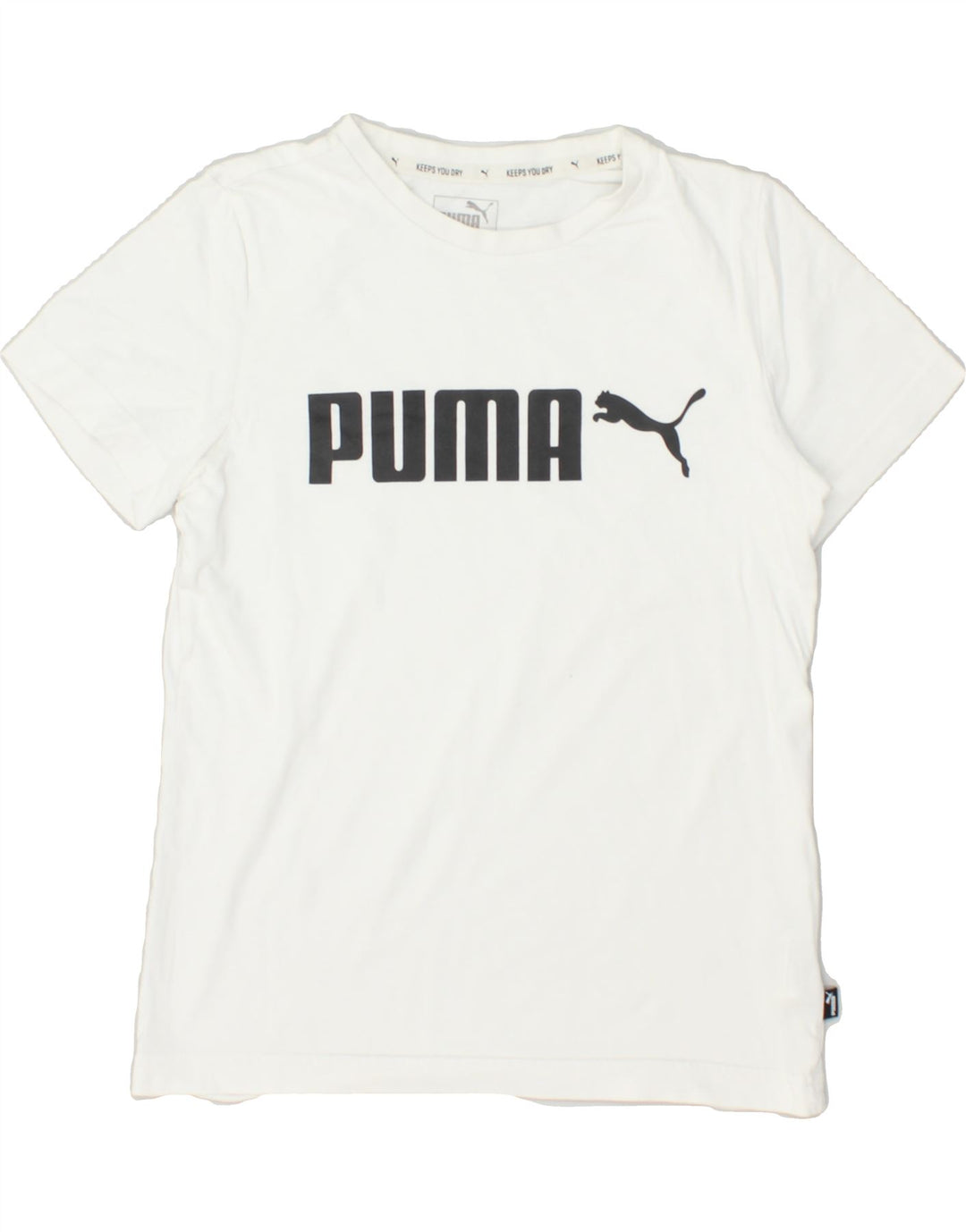 PUMA Boys Graphic T-Shirt Top 11-12 Years White Cotton | Vintage Puma | Thrift | Second-Hand Puma | Used Clothing | Messina Hembry 