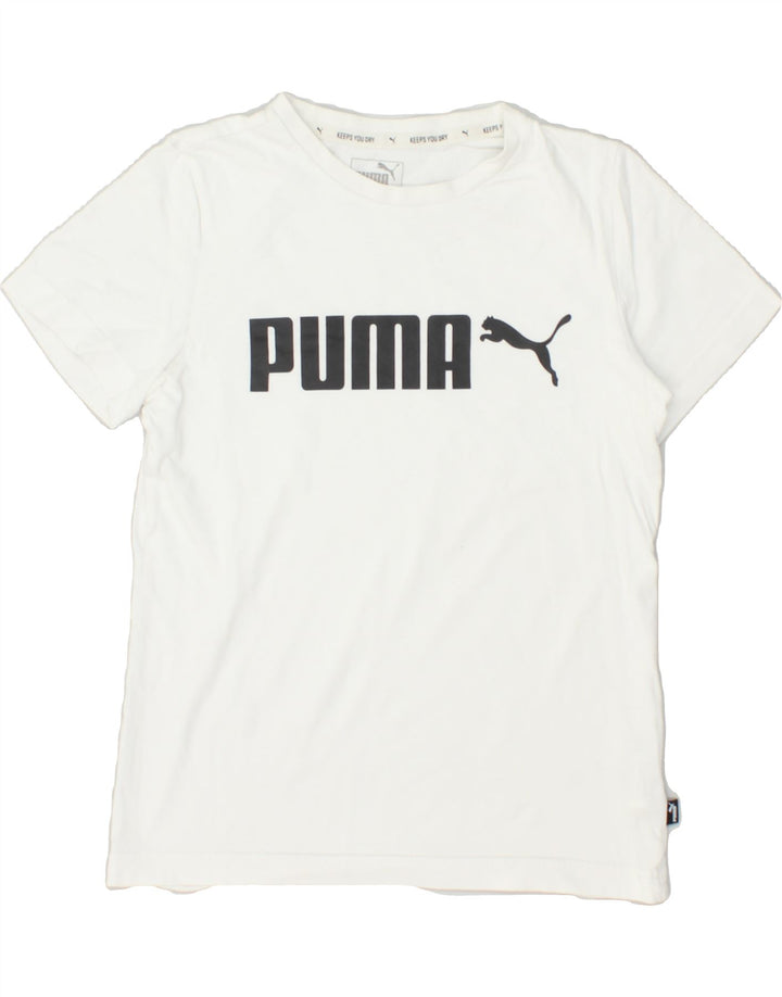 PUMA Boys Graphic T-Shirt Top 11-12 Years White Cotton | Vintage Puma | Thrift | Second-Hand Puma | Used Clothing | Messina Hembry 