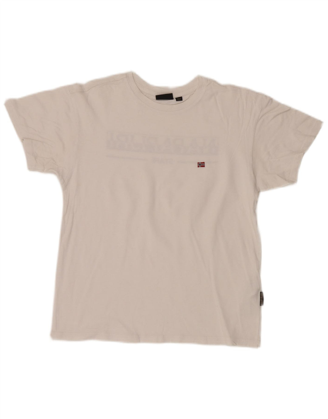 Camiseta masculina Napapijri com estampa gráfica pequena de algodão branco