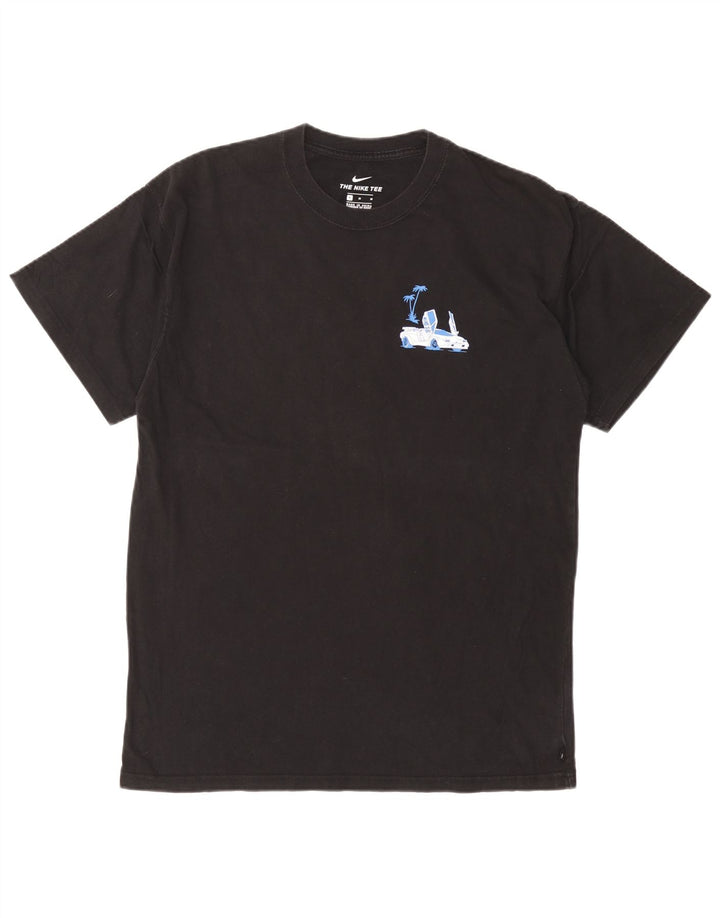 Camiseta gráfica masculina NIKE Top médio de algodão preto