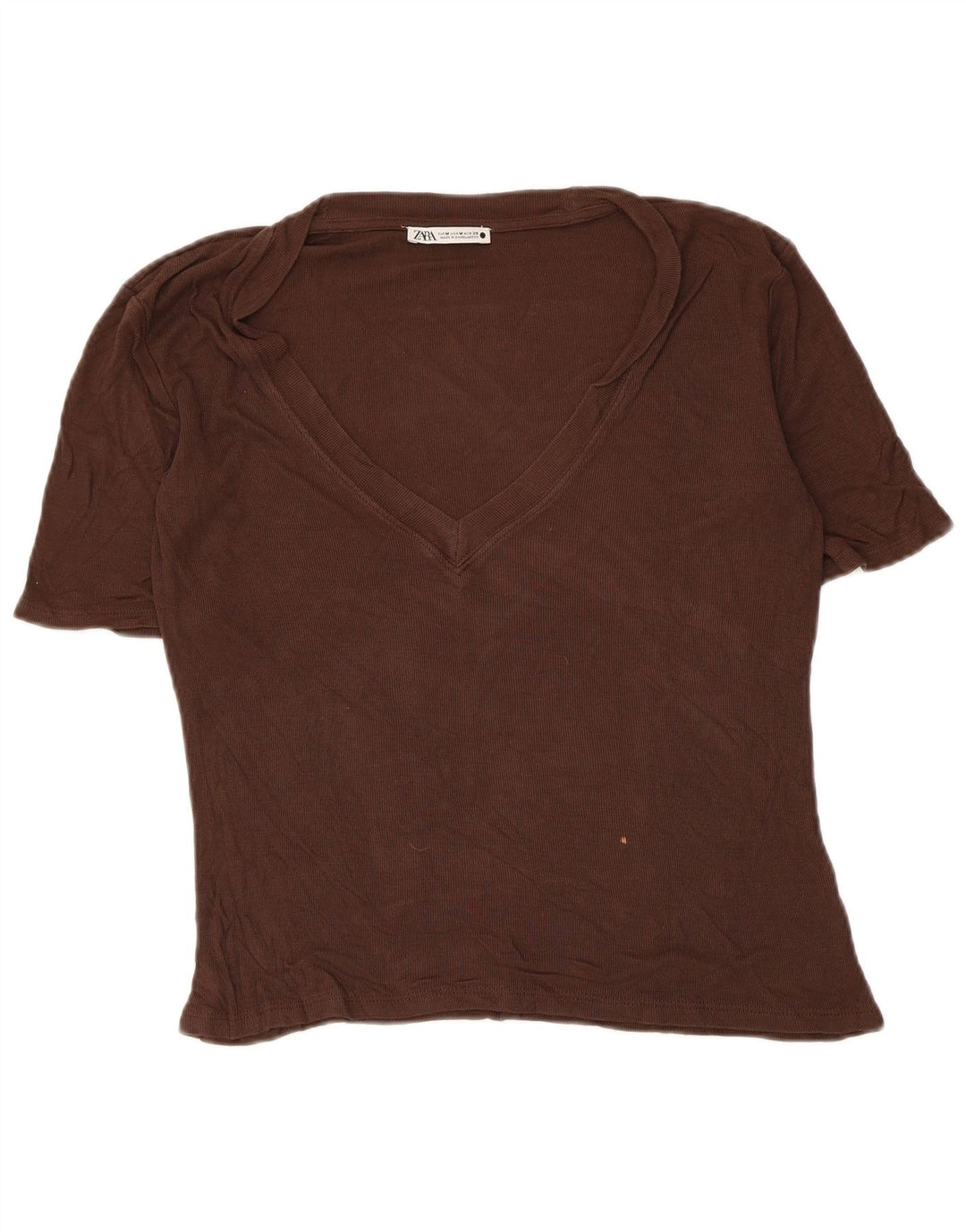 Camiseta feminina Zara UK 12 marrom médio