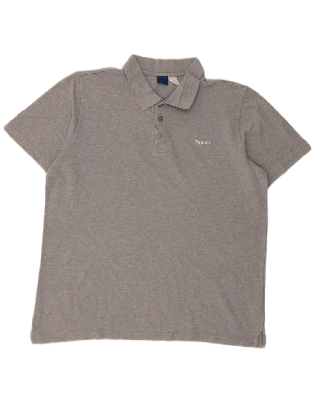 Camisa polo masculina Reebok XL cinza manchado de algodão