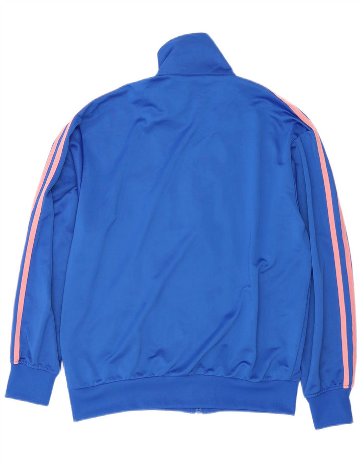Adidas Womens Tracksuit Top Jacket UK 12/14 Médio Azul Poliéster