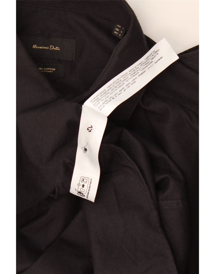 Camisa masculina Massimo Dutti grande algodão preto