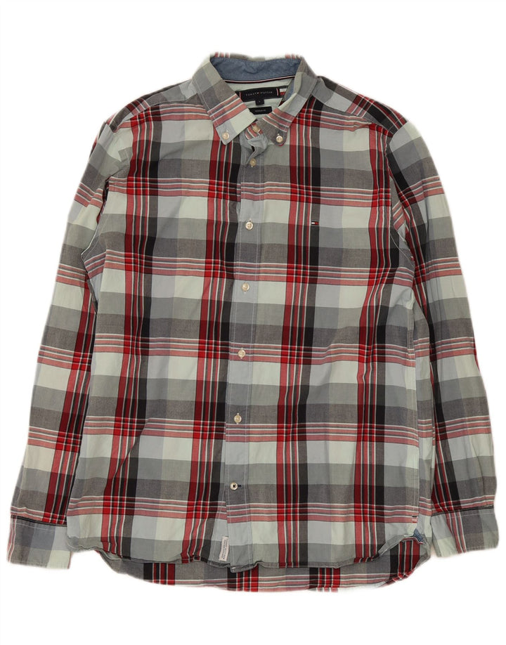 Camisa masculina Tommy Hilfiger Regular Fit grande algodão xadrez multicolorido