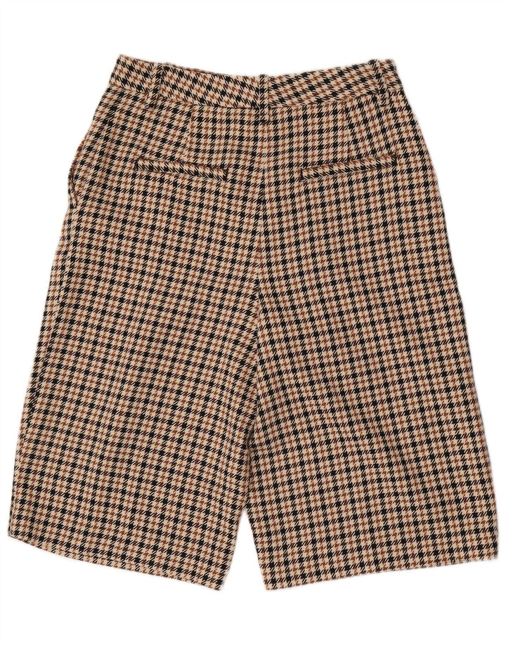 Zara Womens Pegged Chino Shorts Médio W28 Marrom Houndstooth Poliéster