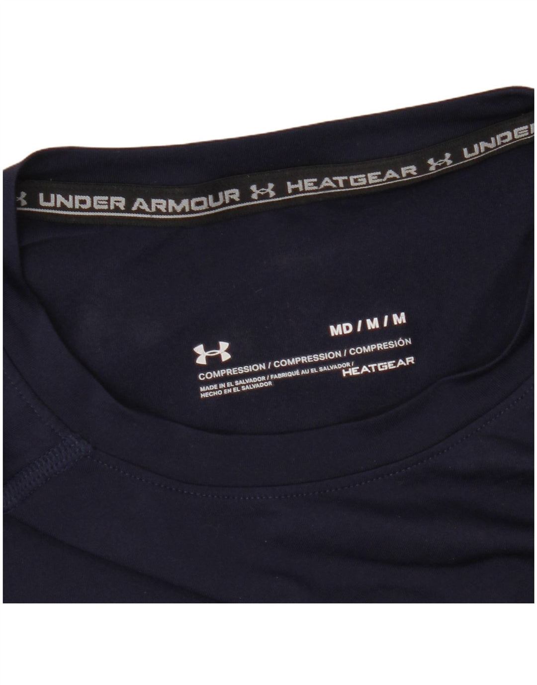 Camiseta masculina Under Armour Heat Gear Top médio azul marinho sintético