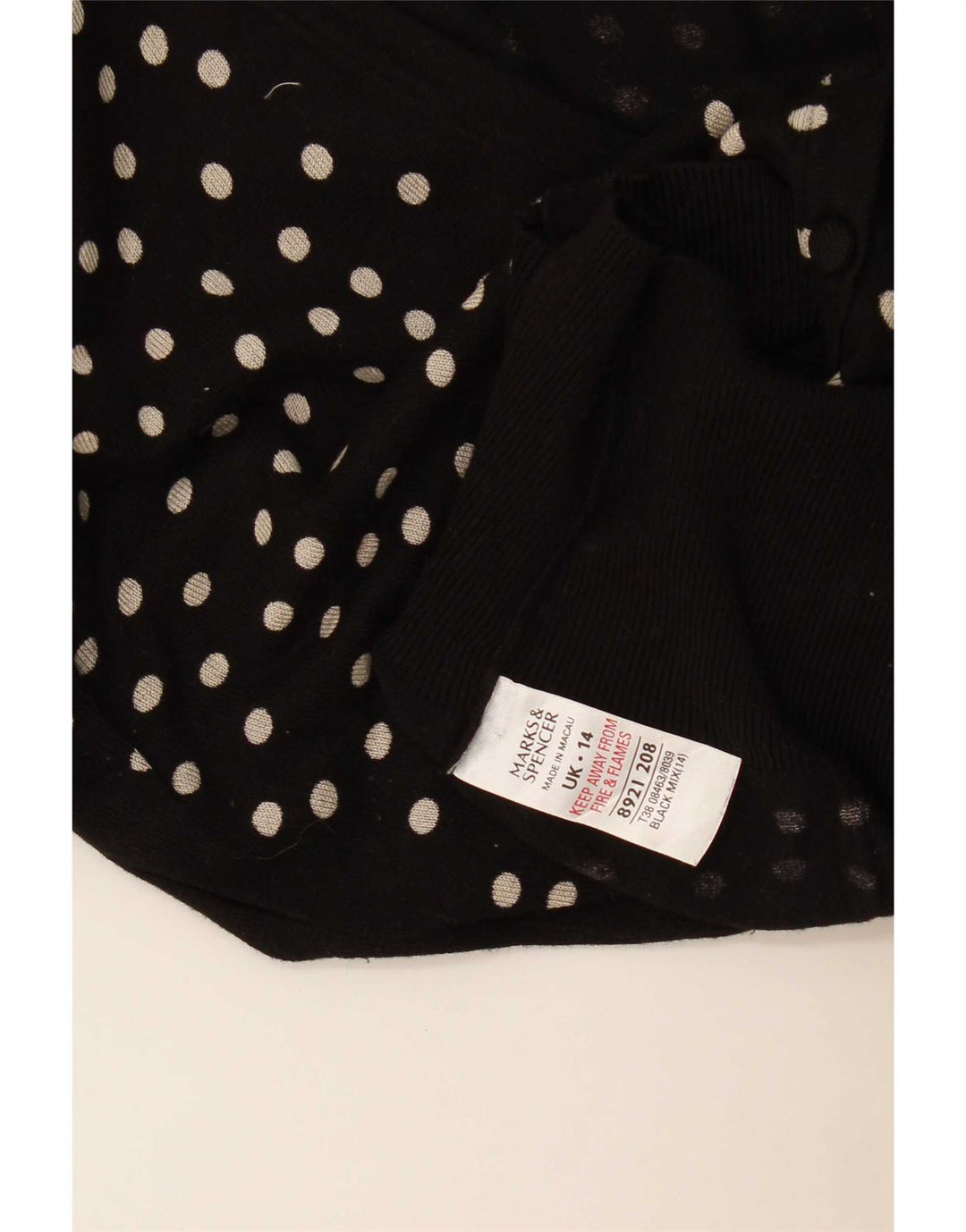Suéter cardigã feminino Marks & Spencer Reino Unido 14 médio preto manchado