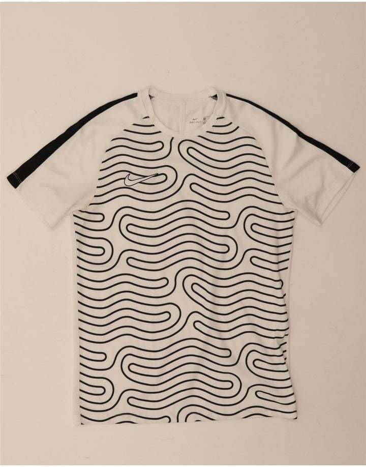 Camiseta masculina Nike Dri Fit Abstract Pattern Top médio branco colorblock