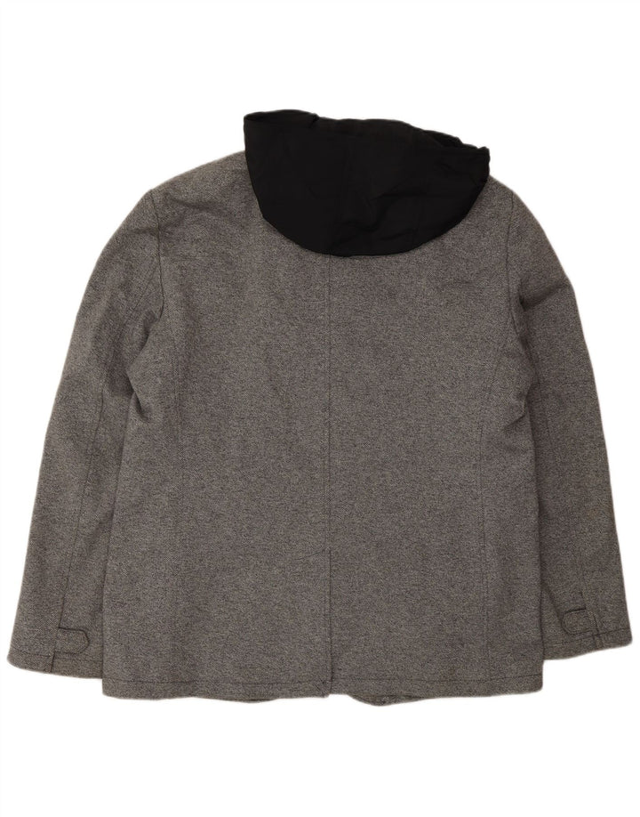 Jaqueta bomber masculina Zara com capuz UK 42 XL cinza poliéster