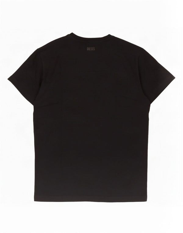 Diesel Camiseta masculina gráfica Top 2XL algodão preto