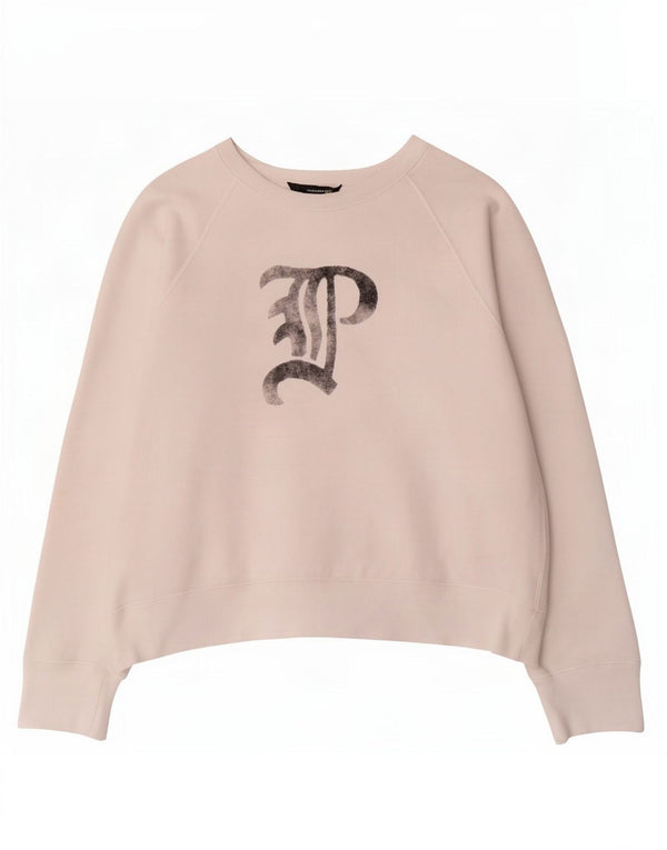 Polo Ralph Lauren moletom gráfico feminino jumper UK 14 médio branco